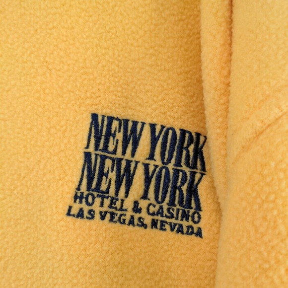New York Hotel & Casino Mens Fleece Pullover Yellow XL V-Neck Vintage Made USA - Picture 6 of 15